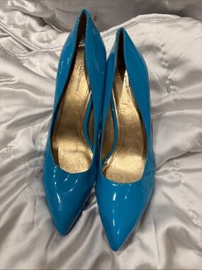BCBGeneration Turquoise Patent Pointed-Toe Pumps